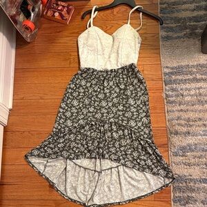 No Boundaries Green and White Floral Dress